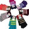 Colorful striped knitted gloves, warm and anti-slip woolen gloves for women in autumn and winter Item Picture